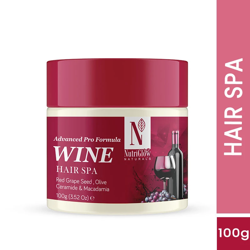 NutriGlow Naturals Advanced Pro Formula Wine Hair Spa NutriGlow Naturals Advanced Pro Formula Wine Hair Spa-Pack Size-100 g