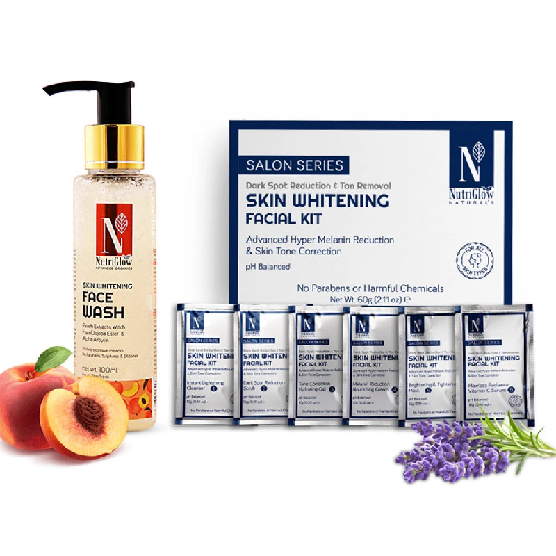 NutriGlow Naturals Advanced Pro Skin Whitening - Facial Kit + Face Wash - Image 2