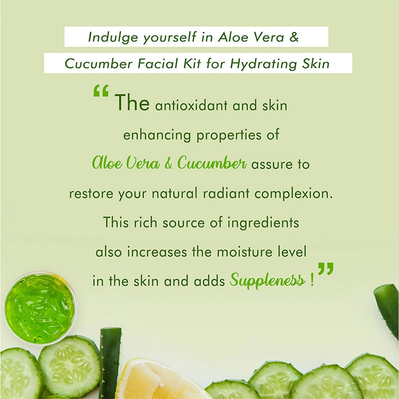 NutriGlow Naturals Aloe Vera & Cucumber Facial Kit With Hyaluronic Acid and Pro Vitamin B5 - Image 4