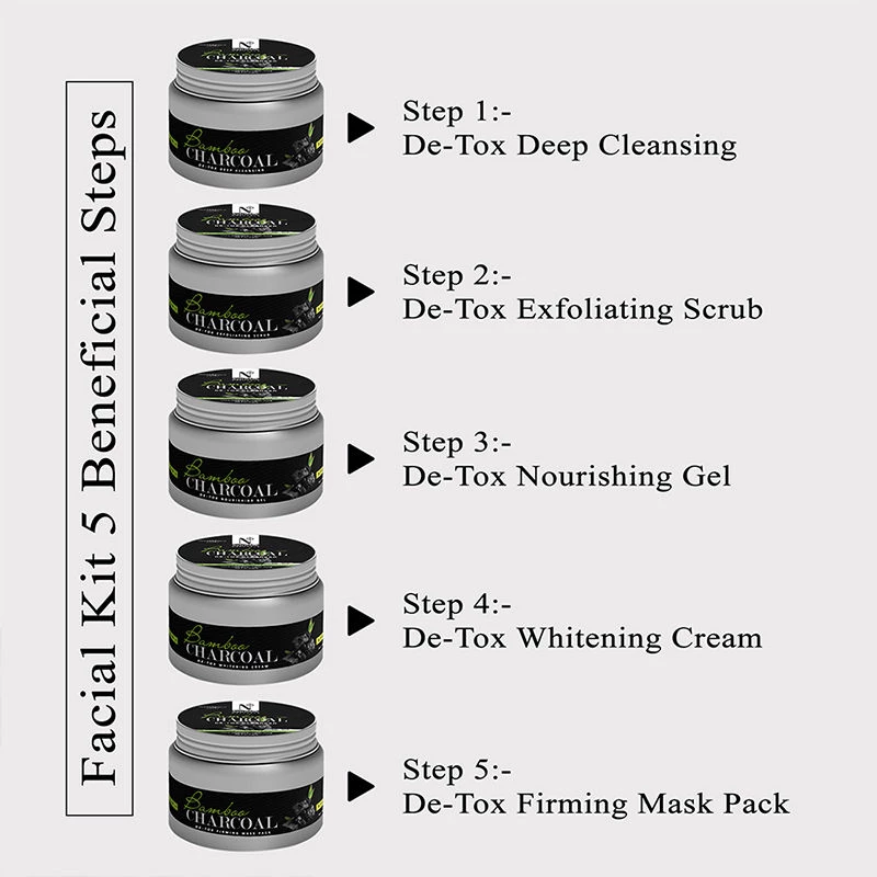NutriGlow Naturals Bamboo & Charcoal Facial Kit For Glowing Skin & Detoxifies Skin - Image 4