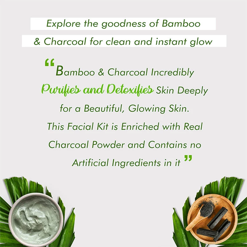 NutriGlow Naturals Bamboo & Charcoal Facial Kit For Glowing Skin & Detoxifies Skin - Image 5
