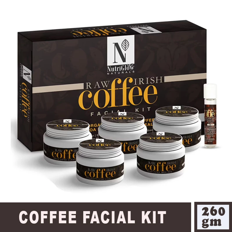 NutriGlow Naturals Raw Irish Coffee Facial Kit For Hydrate Skin & Acne Treatment NutriGlow Naturals Raw Irish Coffee Facial Kit For Hydrate Skin & Acne Treatment-Pack Size-260 g