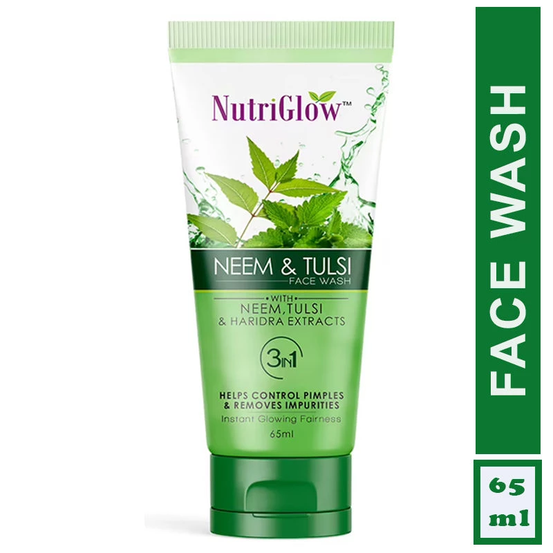 NutriGlow Neem & Tulsi Face Wash For Helps Control Pimples NutriGlow Neem & Tulsi Face Wash For Helps Control Pimples-Pack Size-65 ml
