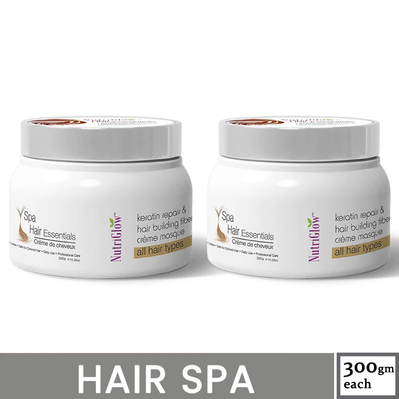 NutriGlow Set of 2 Hair Spa Essentials For All Hair Types NutriGlow Set of 2 Hair Spa Essentials For All Hair Types-Pack Size-300 g (Each)