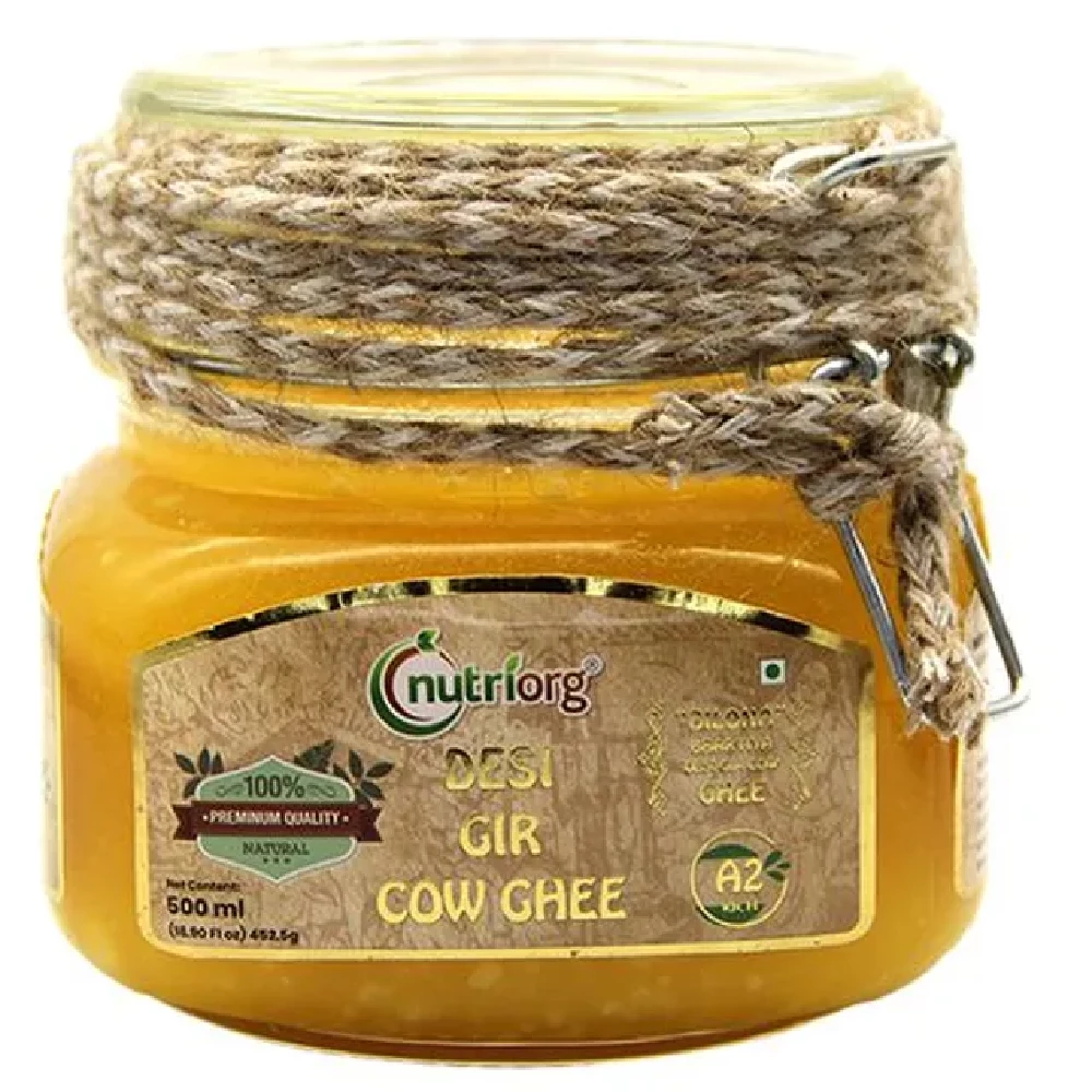 Nutriorg A2 Rich Desi Gir Cow Ghee Nutriorg A2 Rich Desi Gir Cow Ghee-Pack Size-500 ml