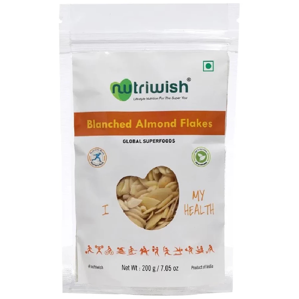 Nutriwish Blanched Almond Flakes - Image 8
