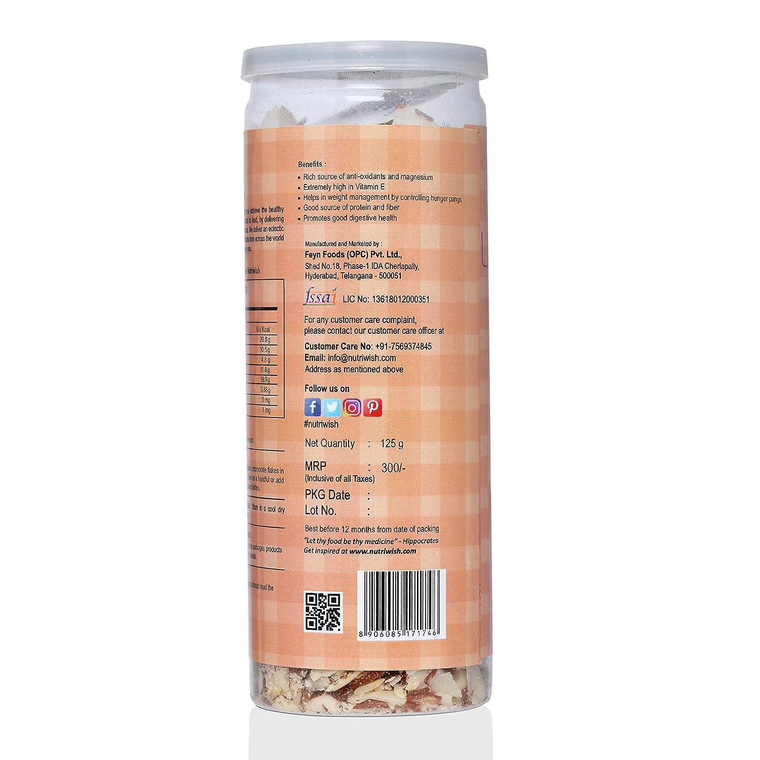Nutriwish Unblanched Almond Flakes - Image 10