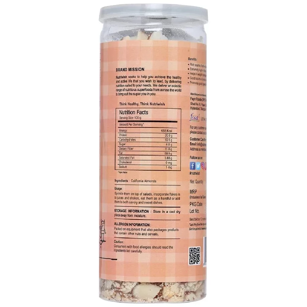 Nutriwish Unblanched Almond Flakes - Image 14