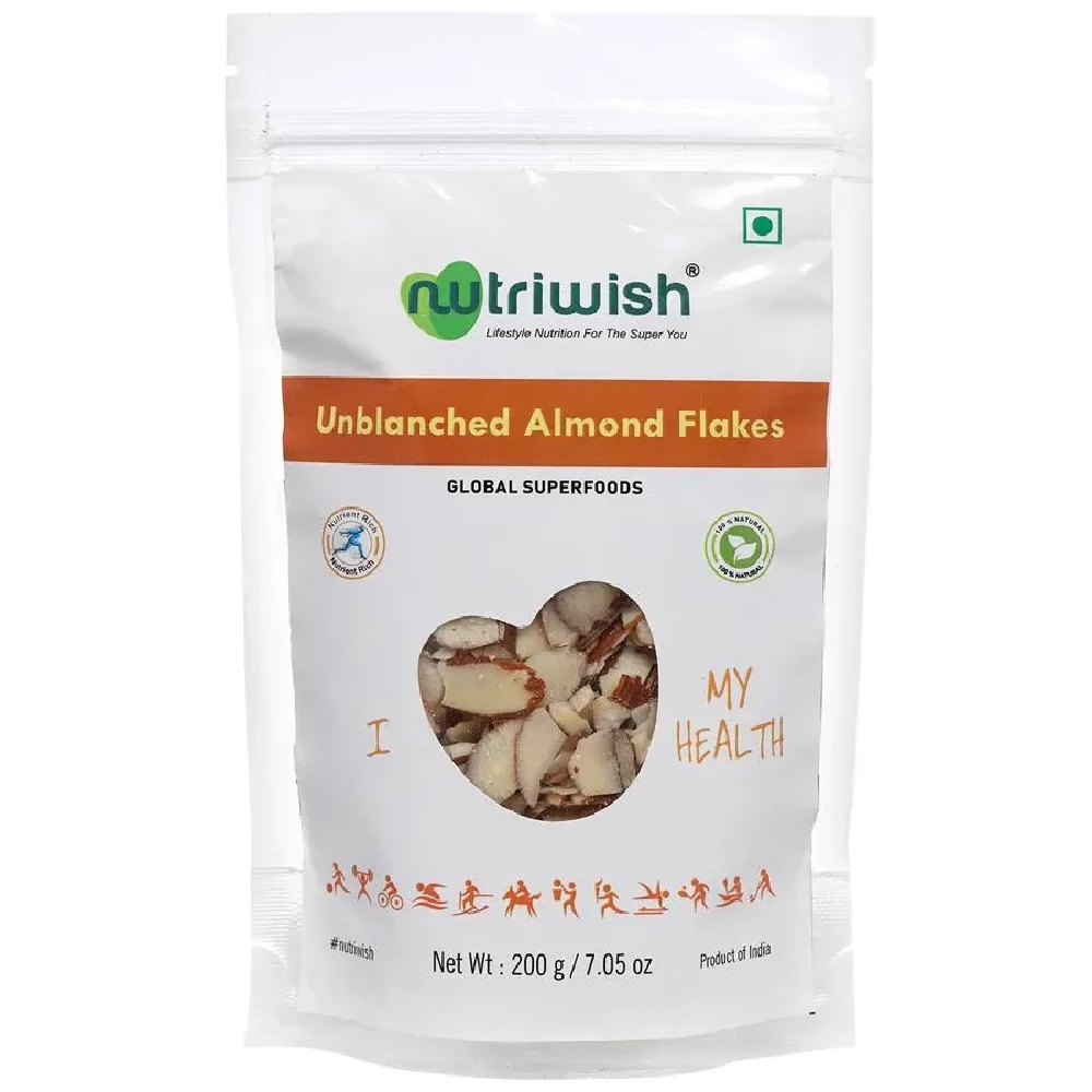 Nutriwish Unblanched Almond Flakes