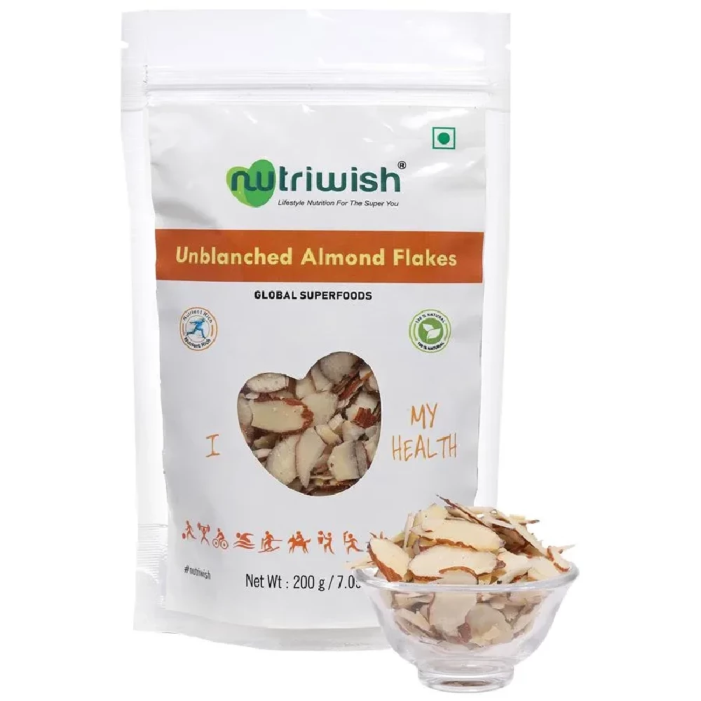 Nutriwish Unblanched Almond Flakes - Image 7