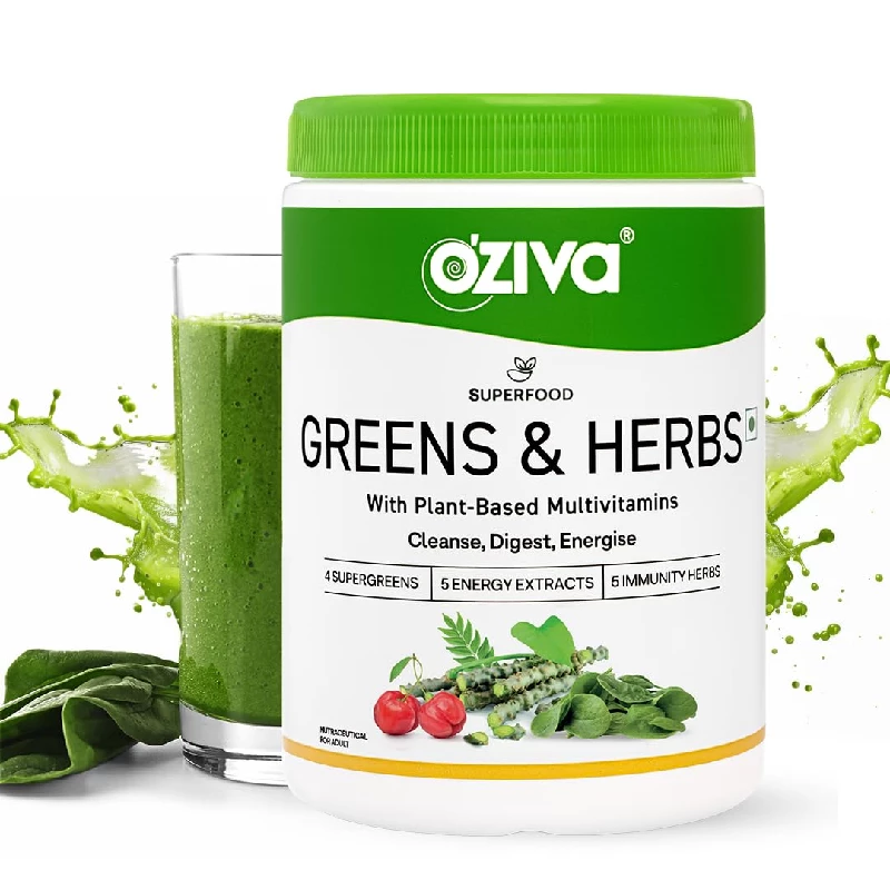 Oziva Superfood Greens & Herbs for Acne Control, Skin Health & Digestion - Image 1