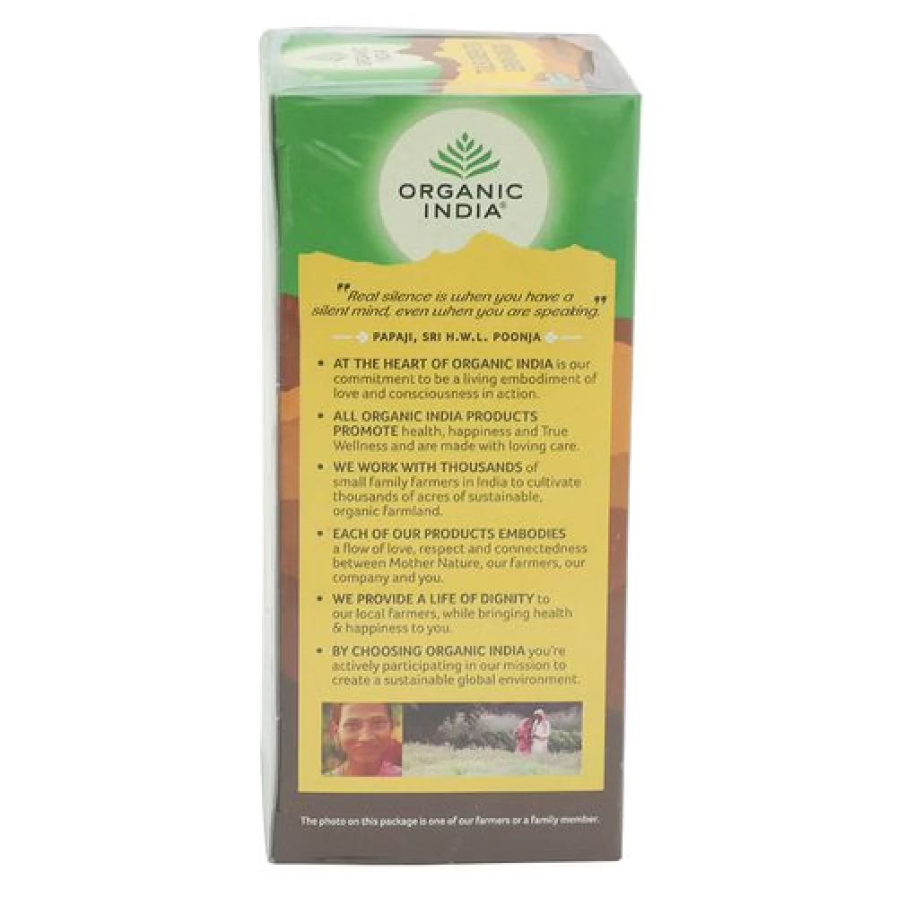 Organic India Organic Tulsi Green Tea - Lemon & Ginger - Image 7
