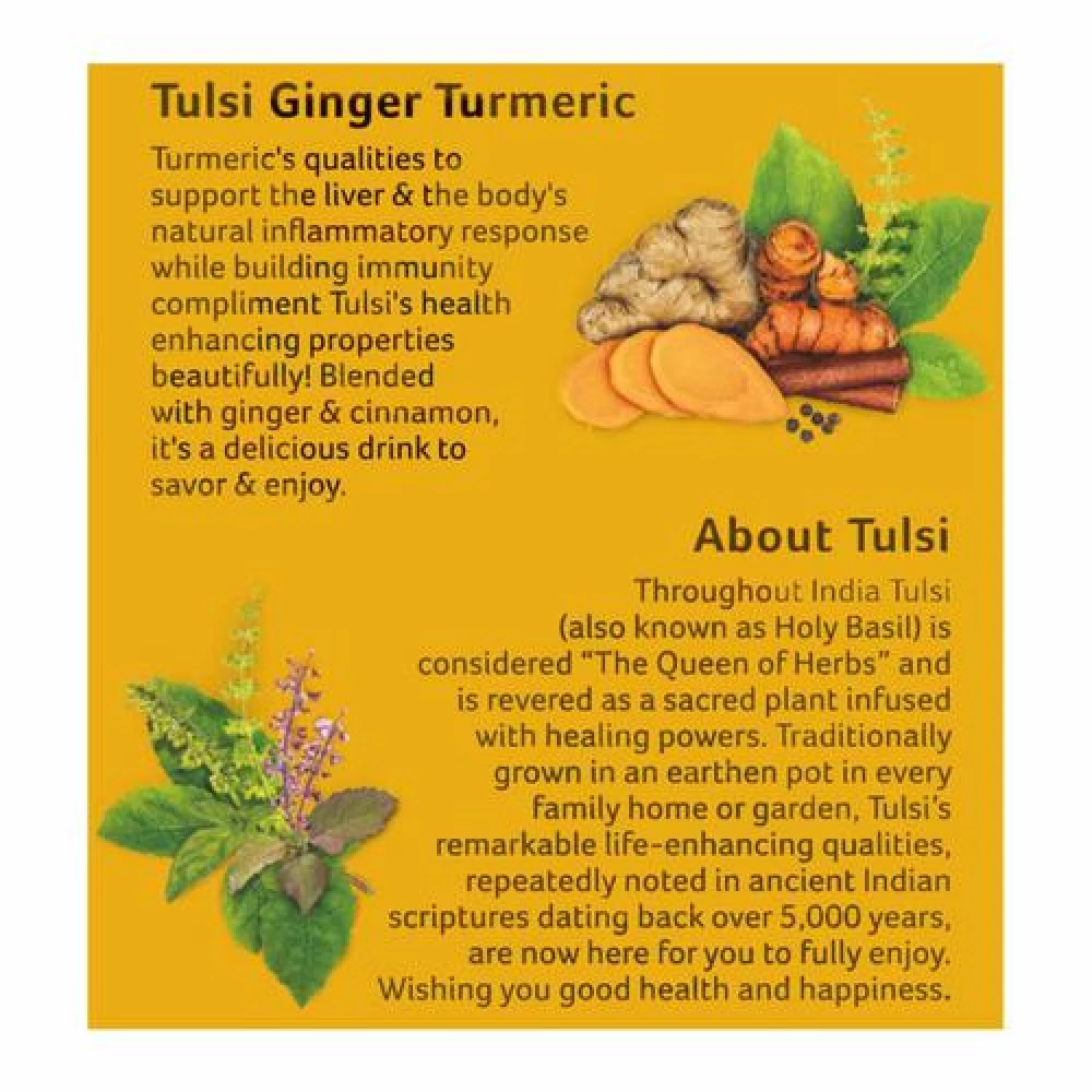Organic India Tulsi Ginger Turmeric Tea - Stress Relieving & Harmonizing - Image 5