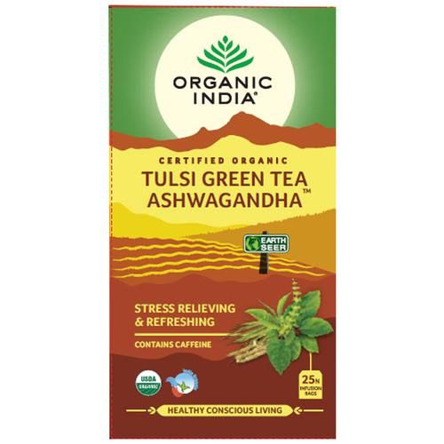 Organic India Tulsi Green Tea Ashwagandha Stress Relieving & Refreshing