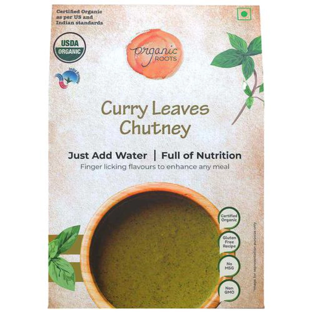 Organic Roots Curry Leaves Chutney Instant Mix - Nutrition Rich Organic Roots Curry Leaves Chutney Instant Mix - Nutrition Rich--30 g (Pack of 2)