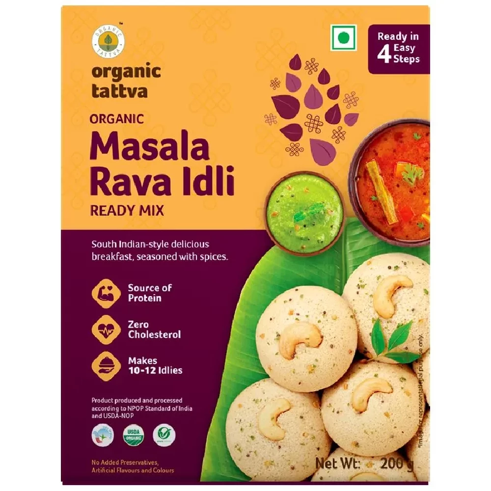 Organic Tattva Organic Masala Rava Idli Ready Mix Organic Tattva Organic Masala Rava Idli Ready Mix--200g