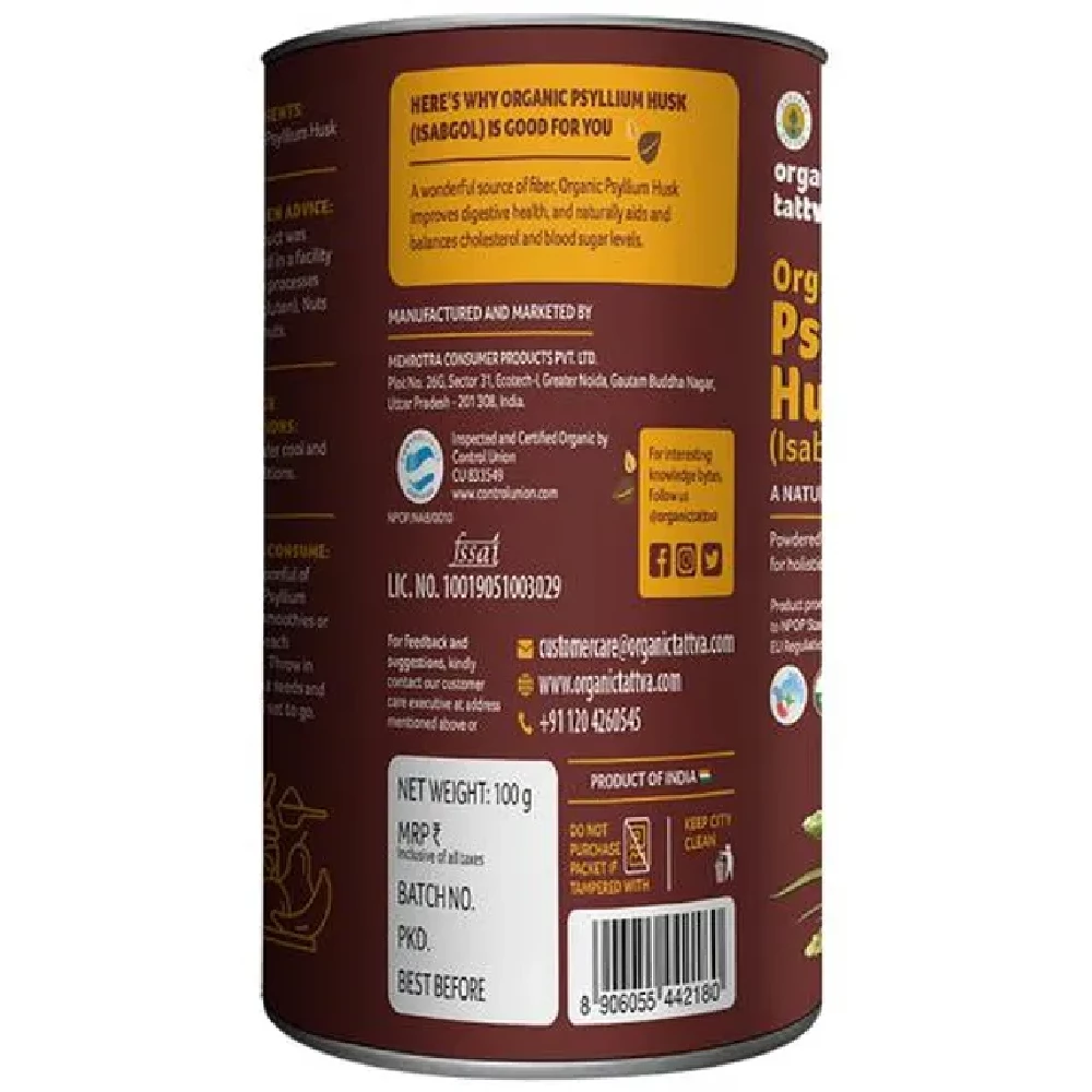 Organic Tattva Organic Psyllium Husk - Image 2