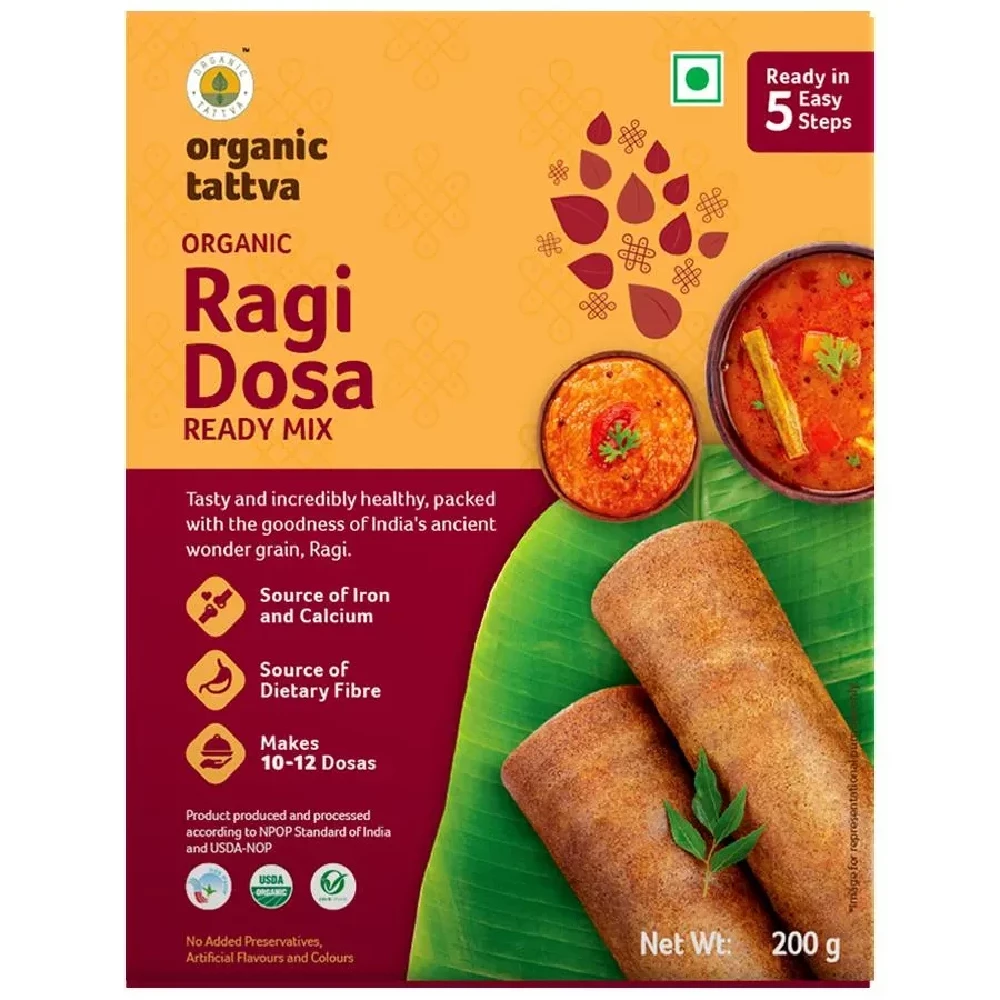 Organic Tattva Organic Ragi Dosa Ready Mix Organic Tattva Organic Ragi Dosa Ready Mix--200 g