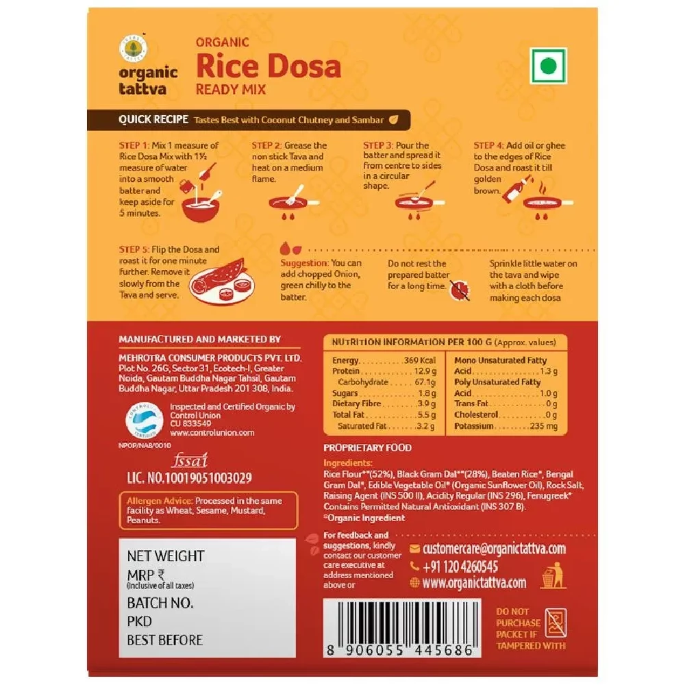 Organic Tattva Organic Rice Dosa Ready Mix - Image 2