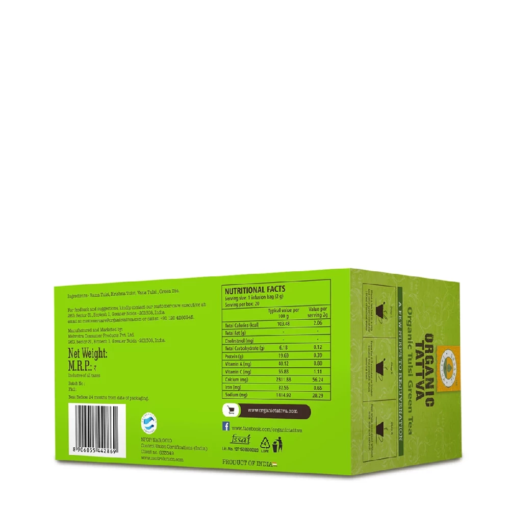Organic Tattva Organic Tulsi Green Tea - Image 2