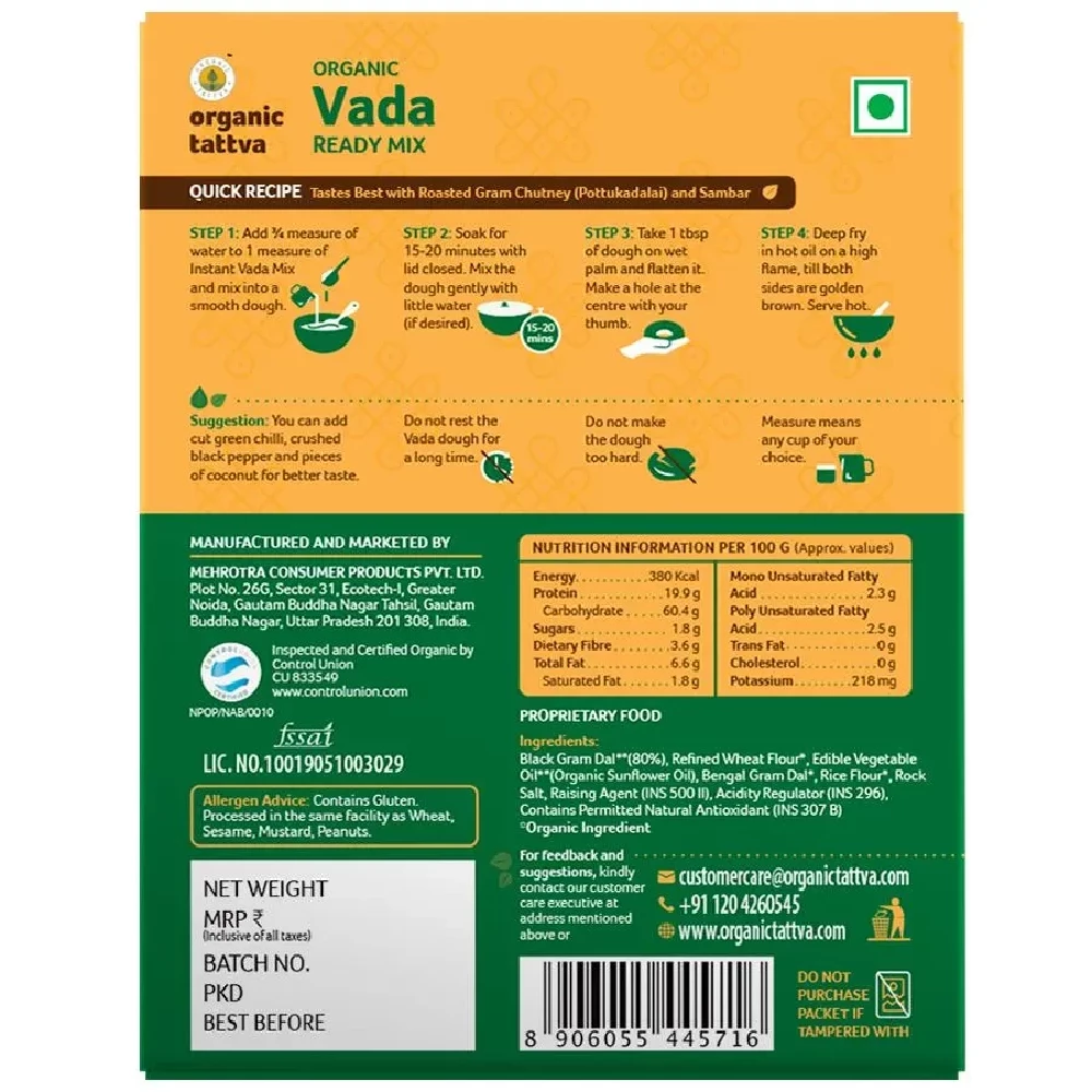Organic Tattva Organic Vada Ready Mix - Image 2