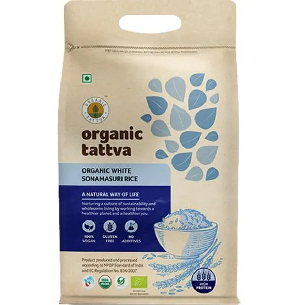 Organic Tattva Organic White Sonamasuri Rice Polished - Image 1