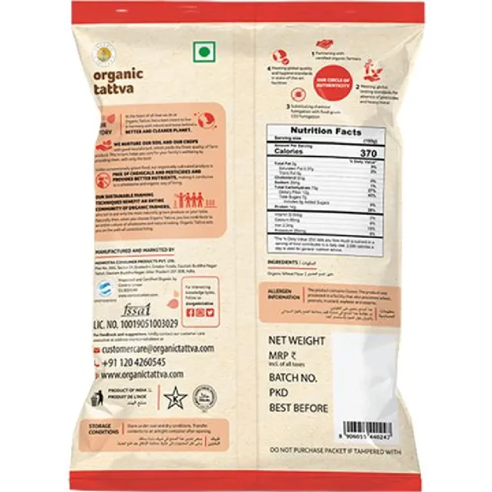 Organic Tattva Organic Whole Wheat Flour (Chakki Atta) - Image 2