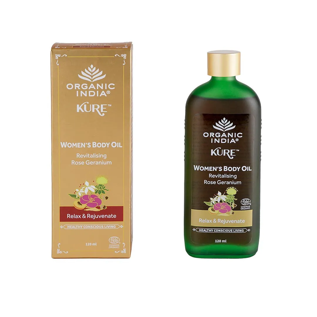 Organic India Women's Body Oil Rose Geranium
