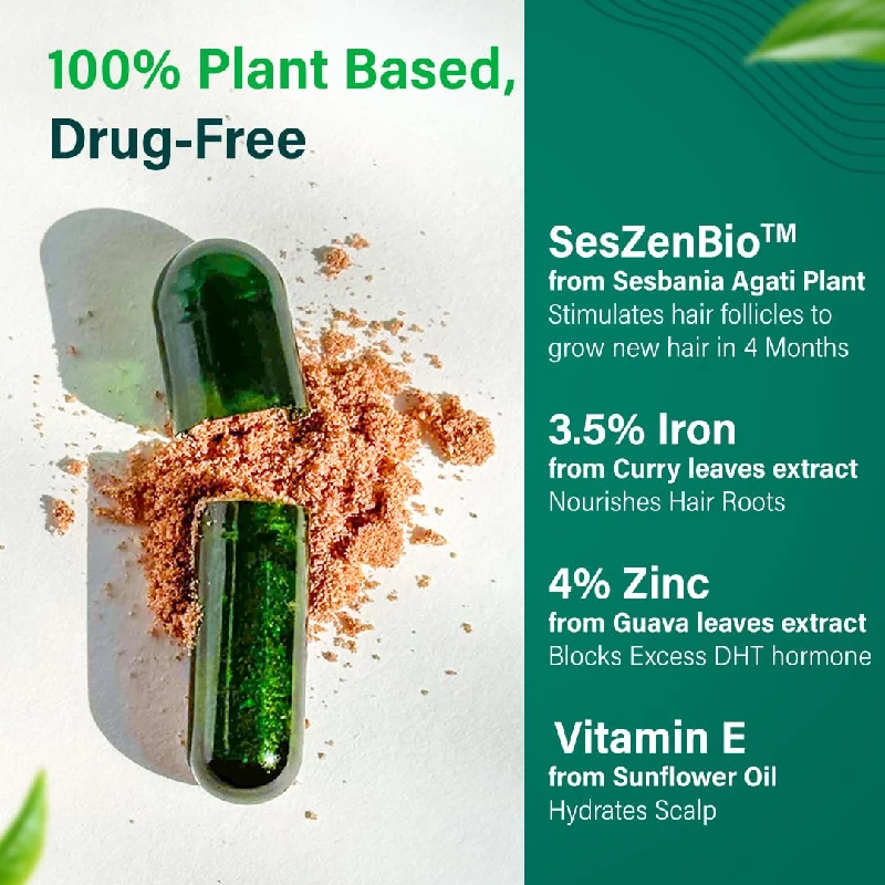 OZiva Hair Vitamins with Biotin, Iron & Vitamin E | Daily Hair Nutrition Capsules | DHT Blocker & Omega 3 Support-1