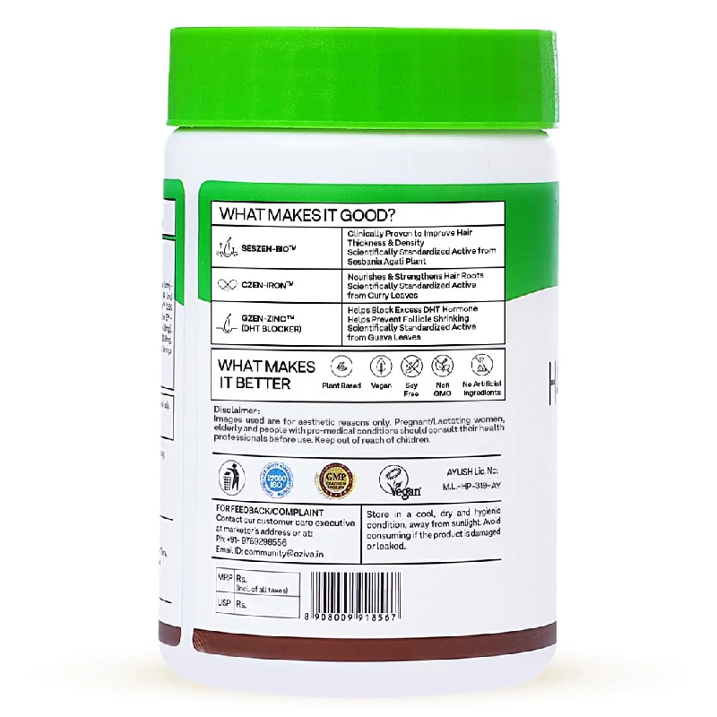 OZiva Hair Vitamins with Biotin, Iron & Vitamin E | Daily Hair Nutrition Capsules | DHT Blocker & Omega 3 Support-4