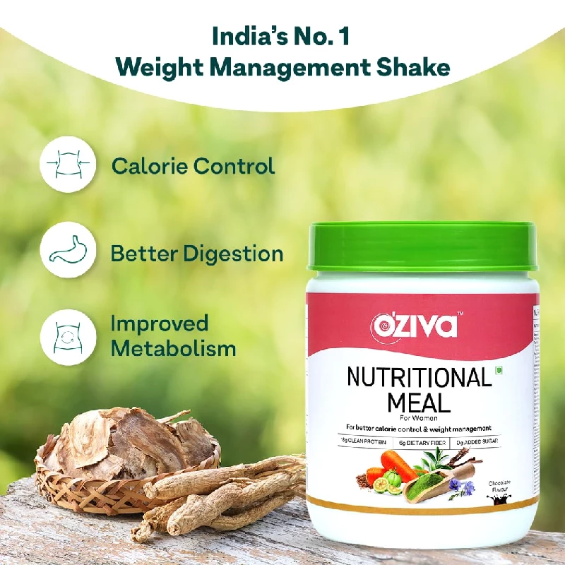 Oziva Nutritional Meal for Women Meal Replacement Shake for Weight Management Chocolate - Image 2