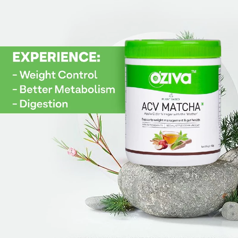 Oziva Plant Based Apple Cider Vinegar Matcha for Weight Management - Image 2