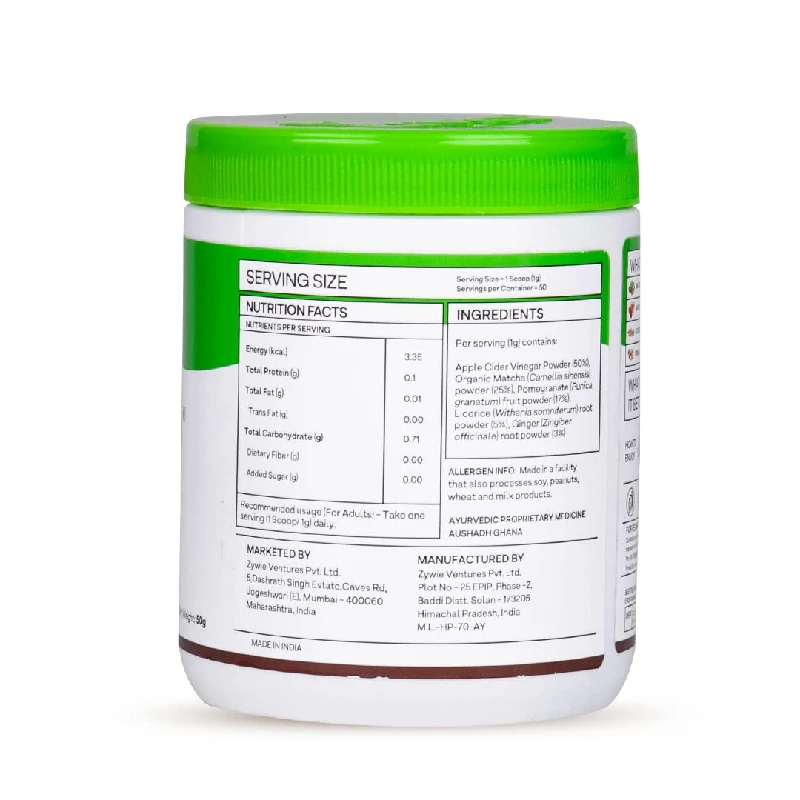 Oziva Plant Based Apple Cider Vinegar Matcha for Weight Management - Image 4