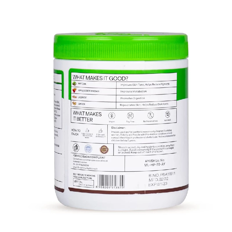 Oziva Plant Based Apple Cider Vinegar Matcha for Weight Management - Image 5