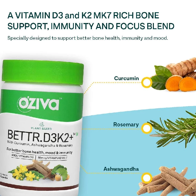 Oziva Plant Based Bettr.D3K2+ Capsules - Image 2