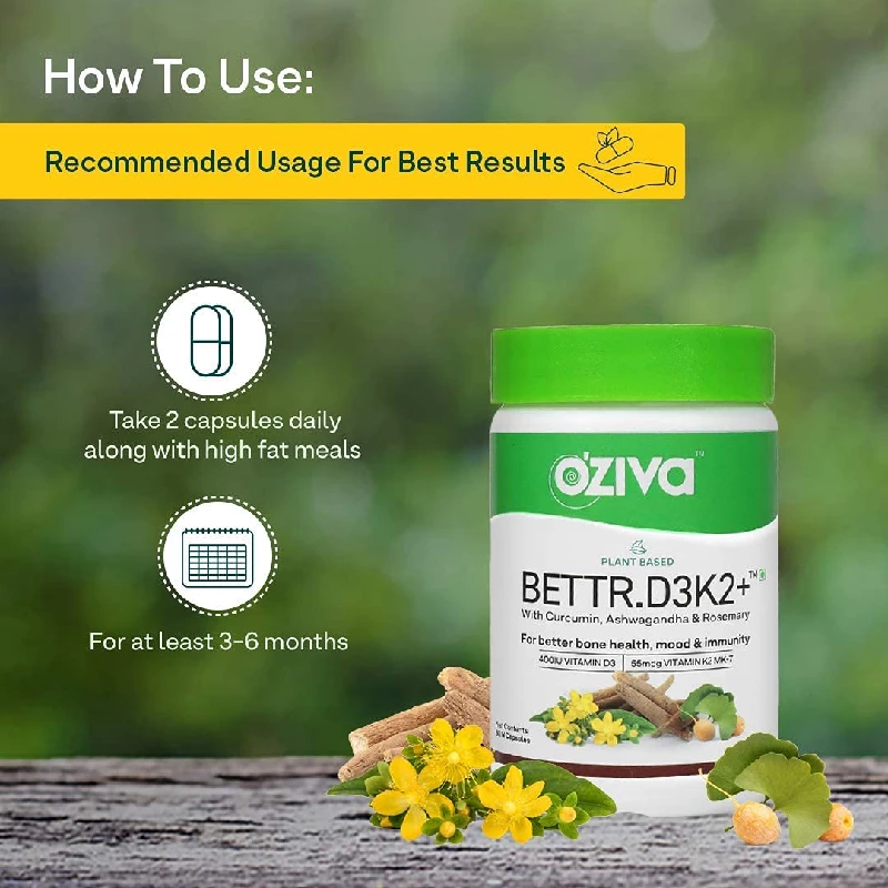 Oziva Plant Based Bettr.D3K2+ Capsules - Image 3