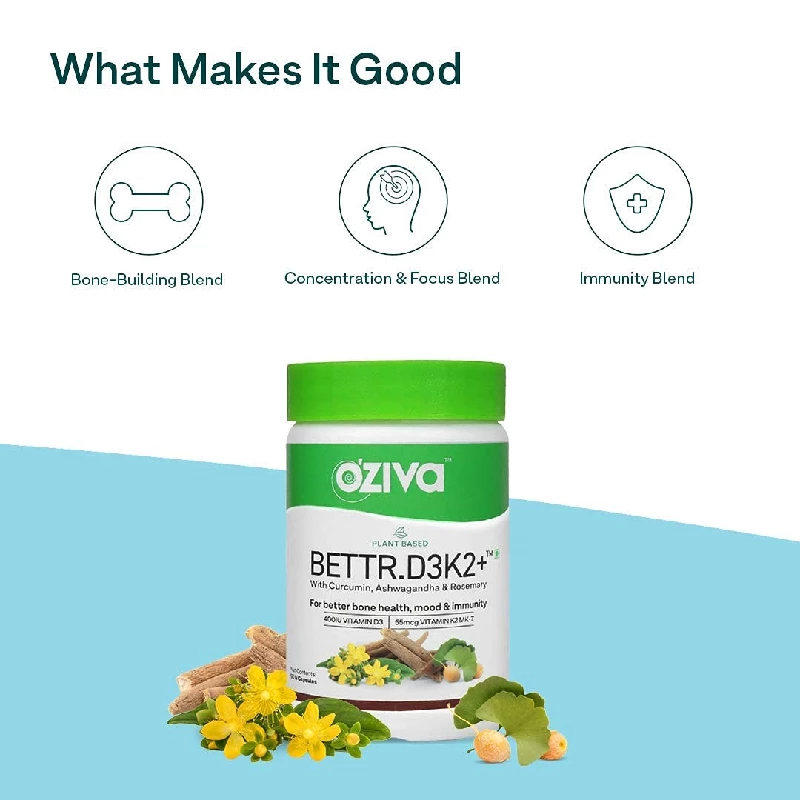 Oziva Plant Based Bettr.D3K2+ Capsules - Image 4