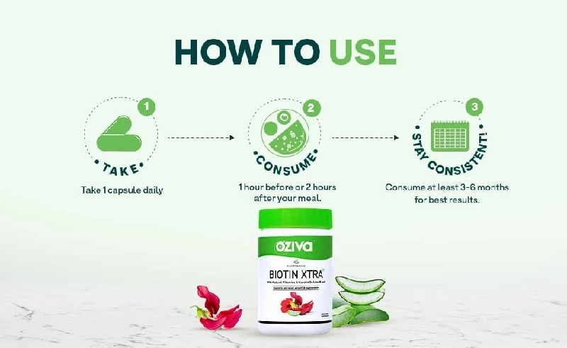 Oziva Plant Based Biotin Xtra Capsules - Image 4