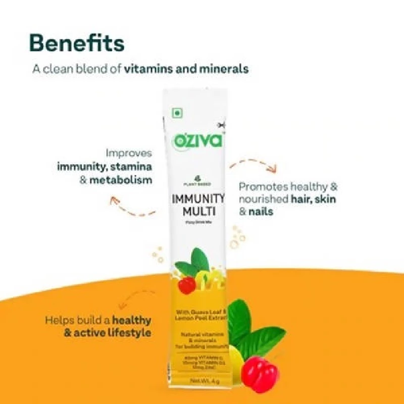 Oziva Plant Based Immunity Multivitamins Fizzy Drink Mix 4g - Image 4