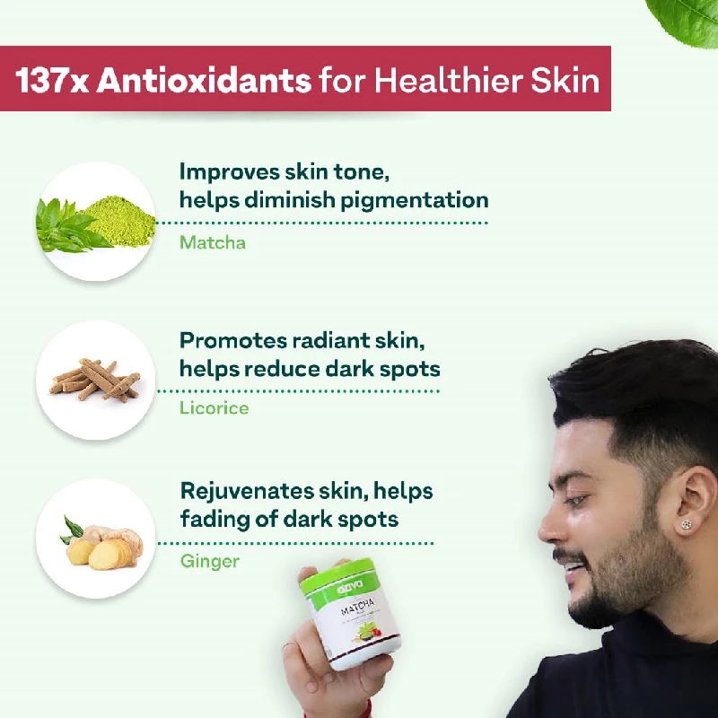 Oziva Plant Based Matcha Plus For Skin Pigmentation & Dark Circles - Image 3