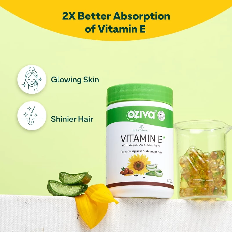 Oziva Plant Based Natural Vitamin E Capsules for Face & Hair - Image 2