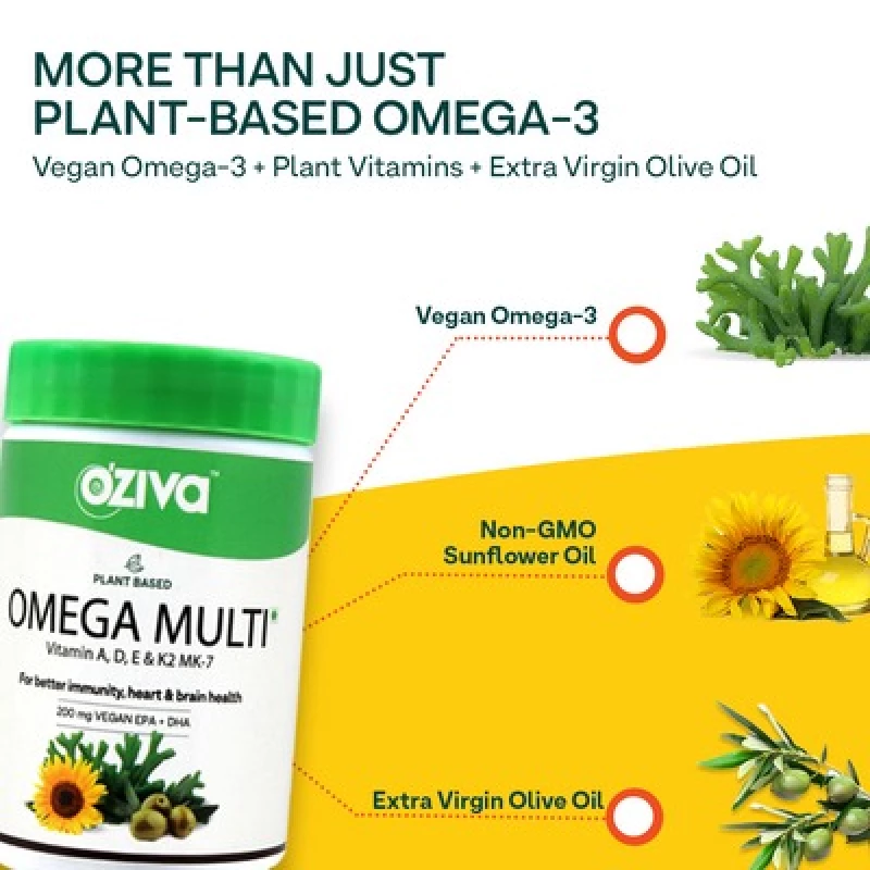 Oziva Plant Based Omega Multivitamin Supplement for Women - Image 3