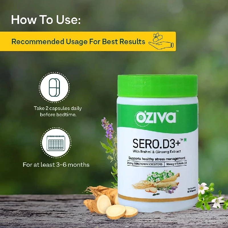 Oziva Sero.D3+ with Vitamin D3, Brahmi & Ginseng Extract Capsule - Image 2