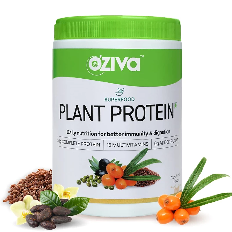 Oziva Superfood Plant Protein Powder, For Men & Women, Coco Vanilla