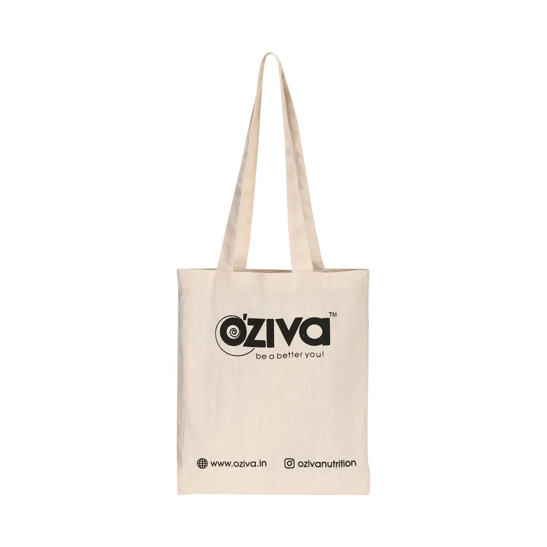 Oziva Ecofriendly Canvas Tote Bag, Beige - Image 4