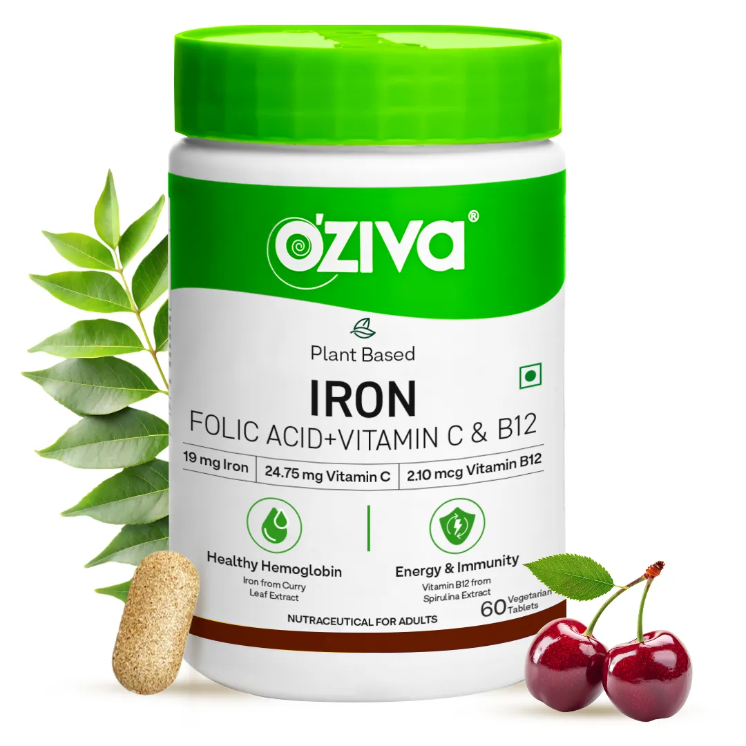 Oziva Iron with Folic Acid + Vitamin C & B12 - Image 1