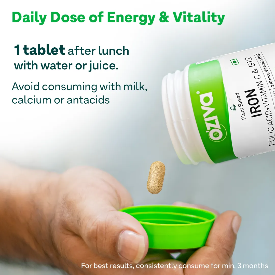 Oziva Iron with Folic Acid + Vitamin C & B12 - Image 7