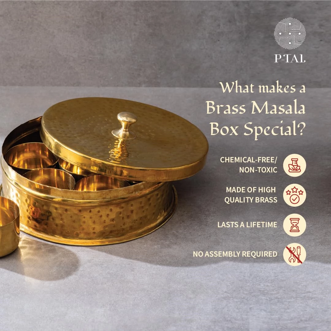 P TAL Brass Masala Box for Kitchen - Image 3