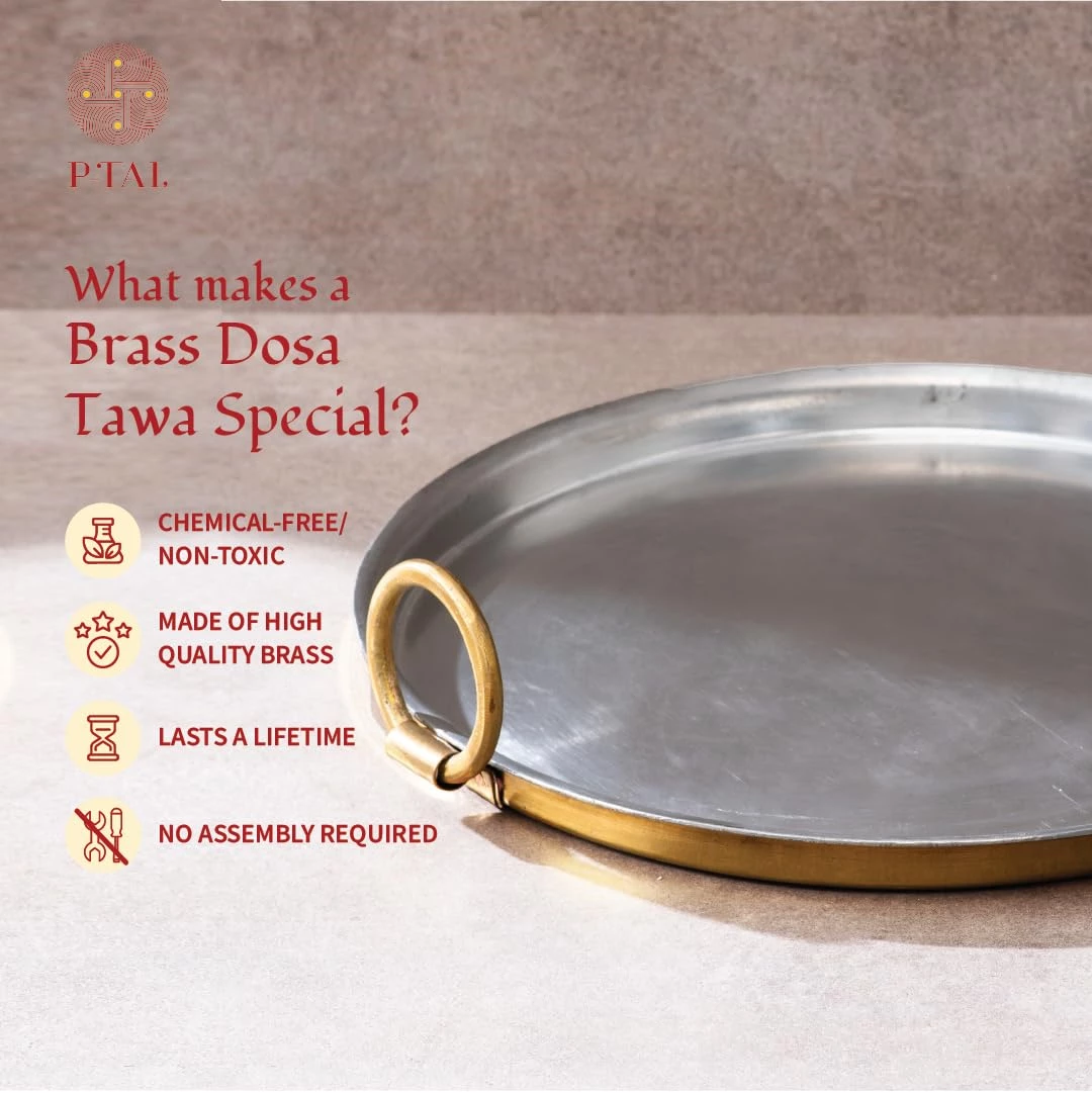 P TAL Brass Non Stick Dosa Tawa - Image 2