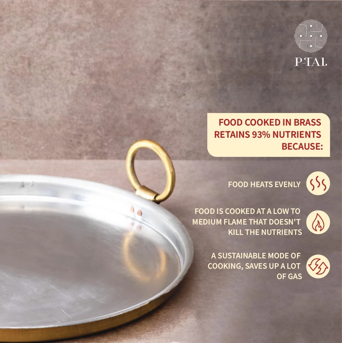P TAL Brass Non Stick Dosa Tawa - Image 3